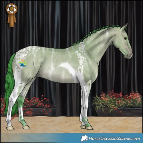 Horse Color:Watercolor Bay Ice Dun Tobiano Rabicano 