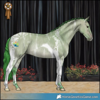 Horse Color:Watercolor Bay Ice Dun Tobiano Rabicano 
