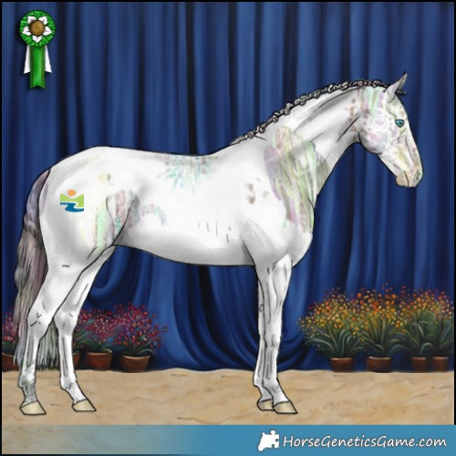 Horse Color:Nacre Brown Ice Dun Splash Tobiano Rabicano 