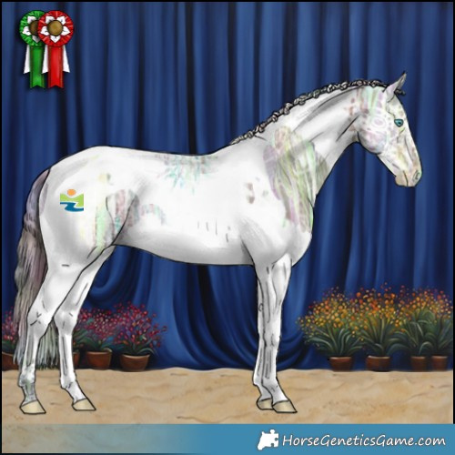 Horse Color:Nacre Brown Ice Dun Splash Tobiano Rabicano 