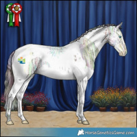 Horse Color:Nacre Brown Ice Dun Splash Tobiano Rabicano 