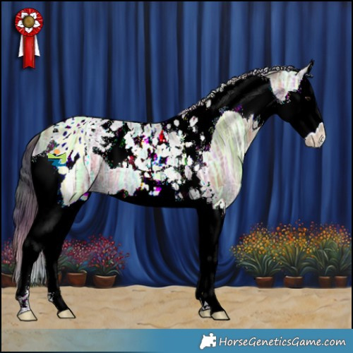 Horse Color:Nacre Bay Ice Dun Splash Tobiano 