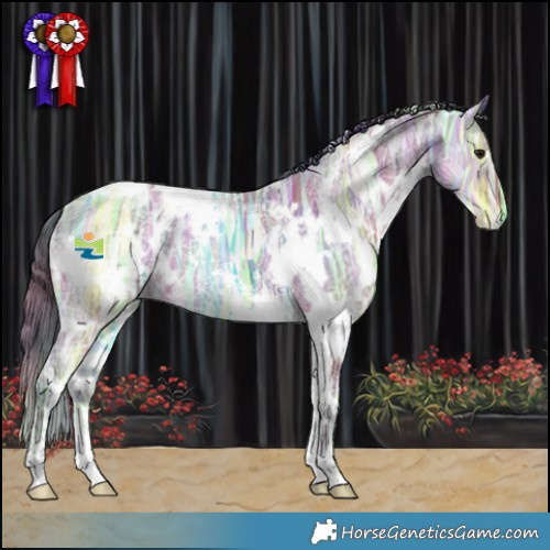 Horse Color:Nacre White Spotted Brown Ice Dun 