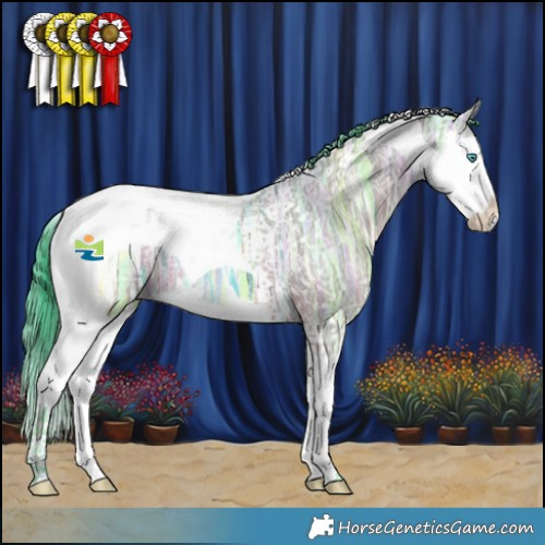 Horse Color:Watercolor Bay Ice Dun Splash Tobiano Rabicano 