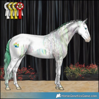Horse Color:Watercolor Bay Ice Dun Splash Tobiano Rabicano 