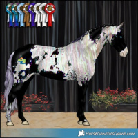 Horse Color:Watercolor White Spotted Bay Ice Dun Splash Rabicano 