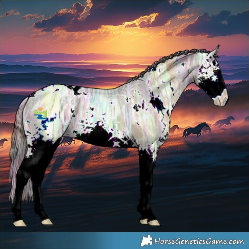 Horse Color:Nacre White Spotted Bay Ice Dun Splash Rabicano 