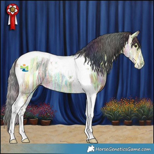 Horse Color:Nacre Brown Ice Dun Tobiano 