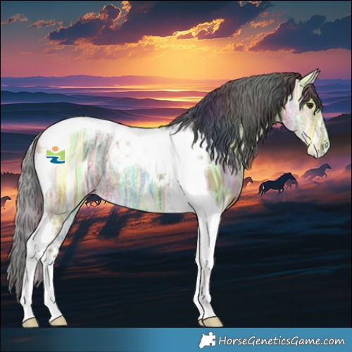 Horse Color:Nacre Brown Ice Dun Tobiano 