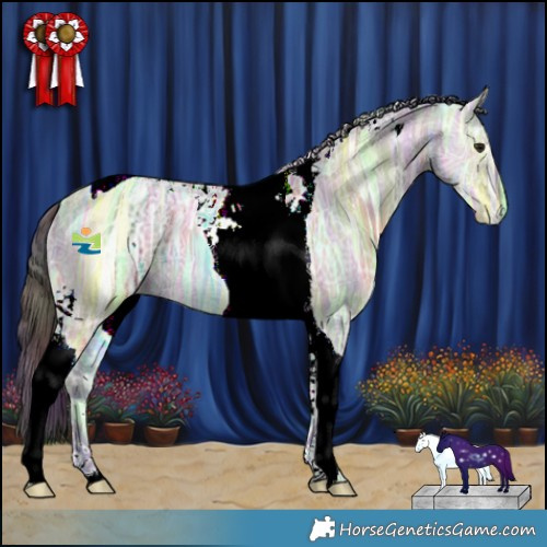 Horse Color:Nacre Brown Ice Dun Tobiano Rabicano 