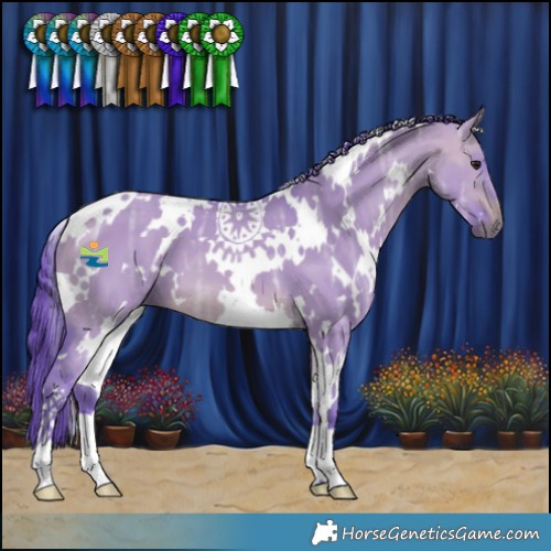 Horse Color:Watercolor White Spotted Brown Ice Dun 