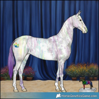 Horse Color:Watercolor White Spotted Bay Ice Dun 