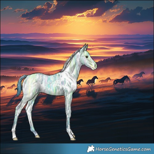 Horse Color:Watercolor White Spotted Bay Ice Dun 