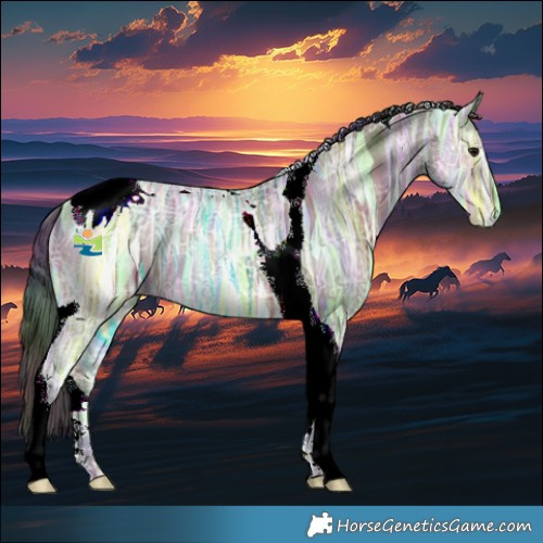 Horse Color:Nacre Brown Ice Dun Tobiano 