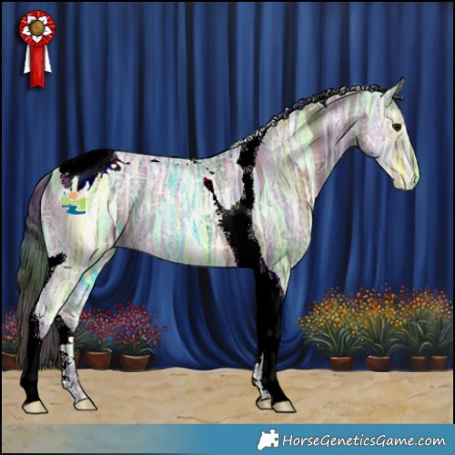 Horse Color:Nacre Brown Ice Dun Tobiano 