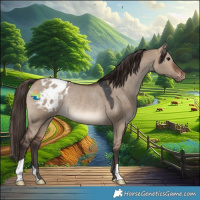 Horse Color:Brown Dun Blanket Rabicano 