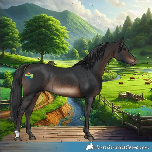 Horse Color:Brown Rabicano 