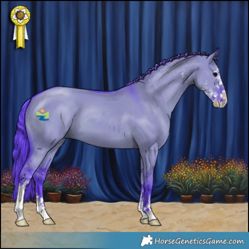Horse Color:Watercolor Grullo Sabino