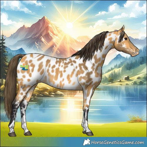 Horse Color:Buckskin Tobiano Near Leopard 