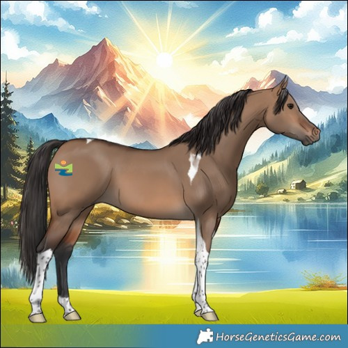 Horse Color:Brown Dun Tobiano 