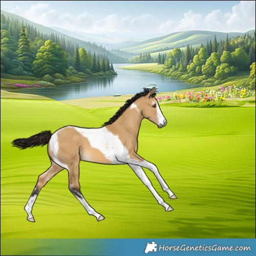 Horse Color:Gray White Spotted Buckskin Dun Tobiano 