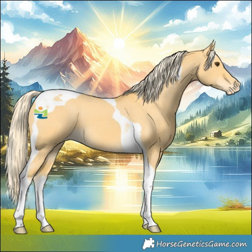 Horse Color:Palomino Dun Tobiano Varnish 