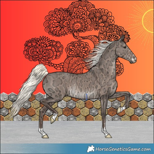 Horse Color:Liver Red Dun Ice Mushroom Rabicano