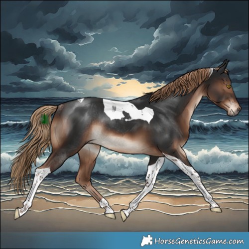 Horse Color:Liver Chestnut Tobiano Rabicano 