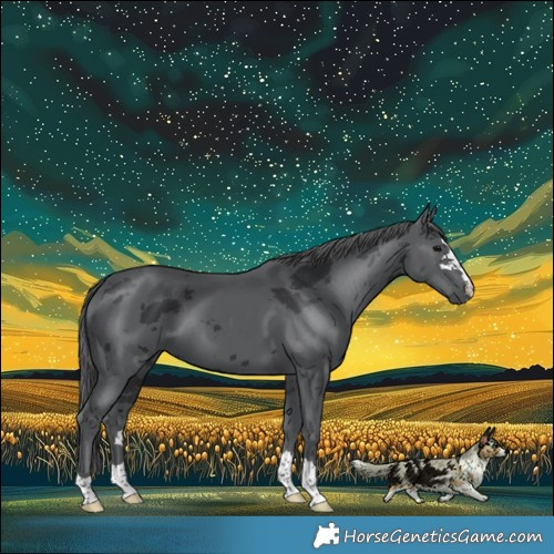 Horse Color:Black Merle