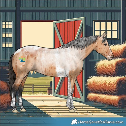 Horse Color:Powder White Bay Dun Tobiano Brindle 