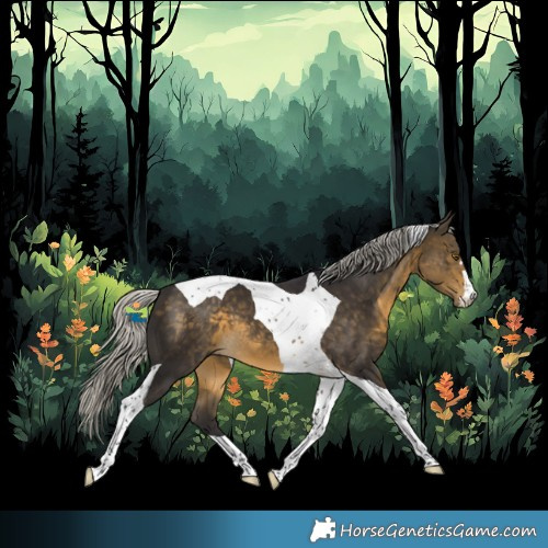 Horse Color:Silver Buckskin Tobiano 