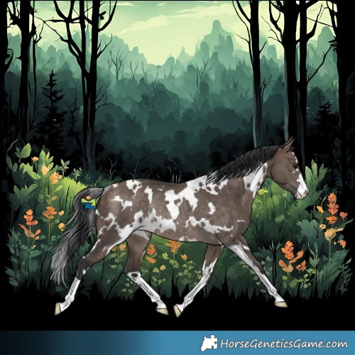 Horse Color:White Spotted Brown Dun Rabicano