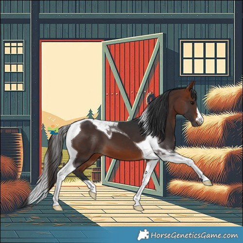Horse Color:Bay Tobiano 