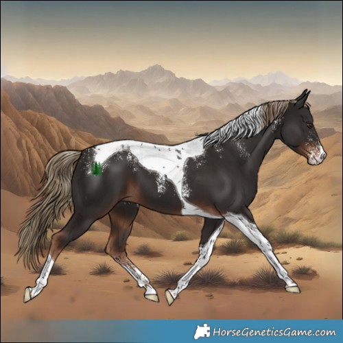 Horse Color:Powder White Liver Chestnut Tobiano 