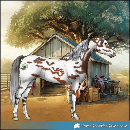 Horse Color:Bay Splash Tobiano Frame 