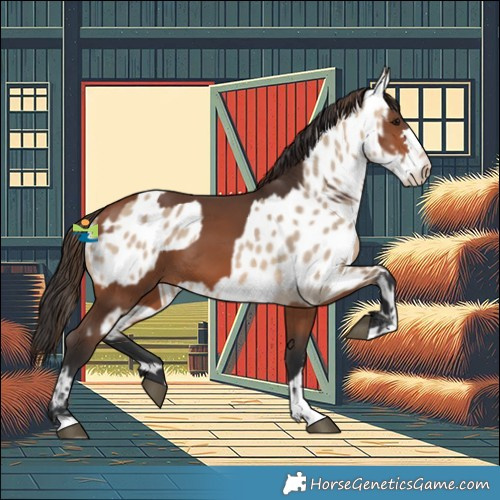 Horse Color:Bay  and Bay Dun Near Leopard 