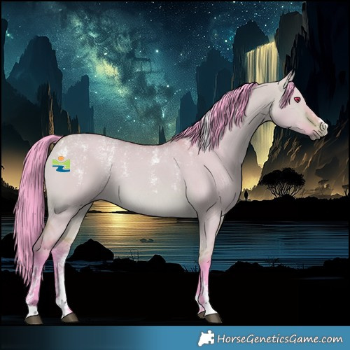 Horse Color:Powder White Watercolor Chocolate Bay Dun 