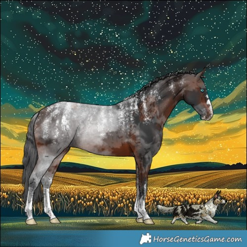 Horse Color:Powder White Brown Merle 