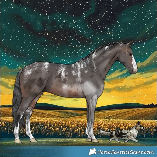 Horse Color:Powder White Brown Merle 