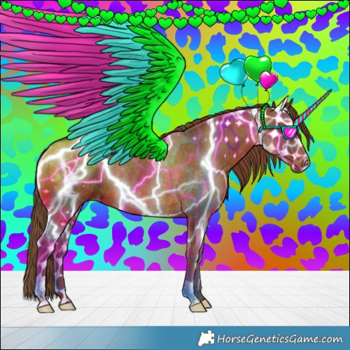 Horse Color:Chestnut Varnish Rabicano 