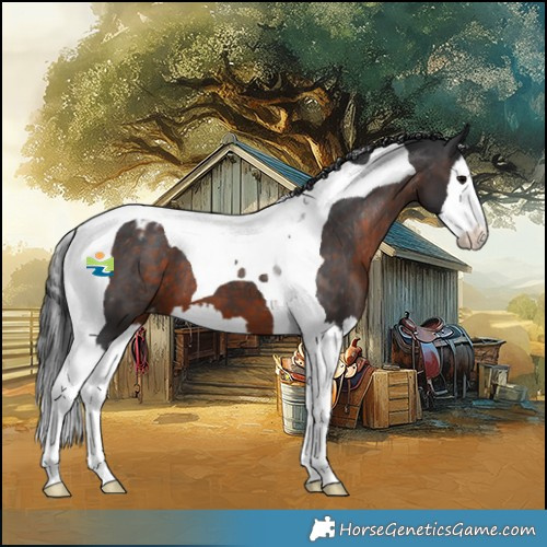 Horse Color:Brown Splash Tobiano Varnish 