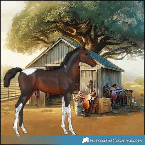 Horse Color:Brown Tobiano 
