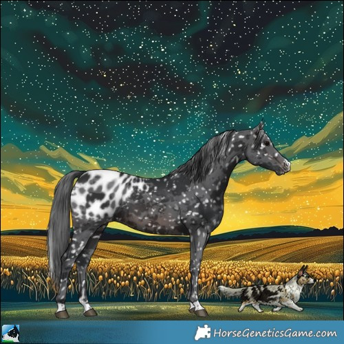 Horse Color:Brown Merle Blanket Rabicano