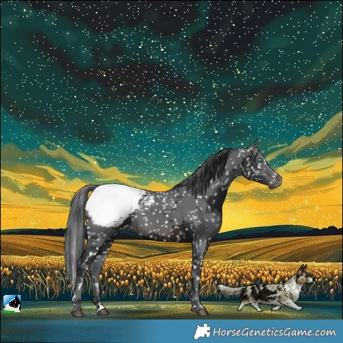 Horse Color:Brown Merle Snowcap Rabicano 
