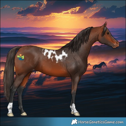 Horse Color:Bay Skewed Appaloosa 