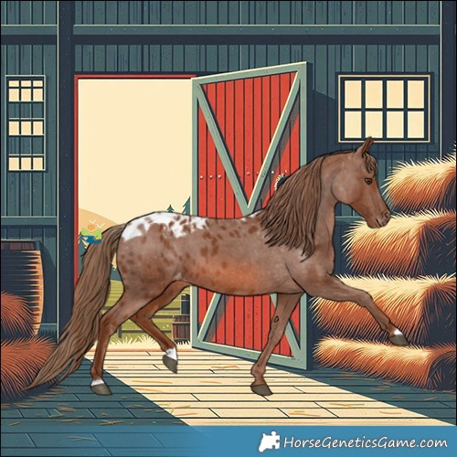 Horse Color:Chestnut Skewed Appaloosa 