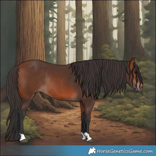 Horse Color:Bay Rabicano 