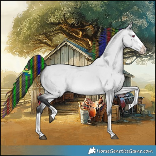 Horse Color:Platinum Painted Bay Chinchilla Splash 