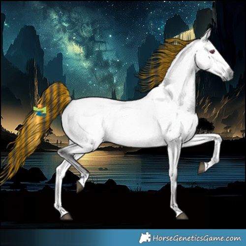 Horse Color:Platinum Painted Buckskin Chinchilla Onyx 