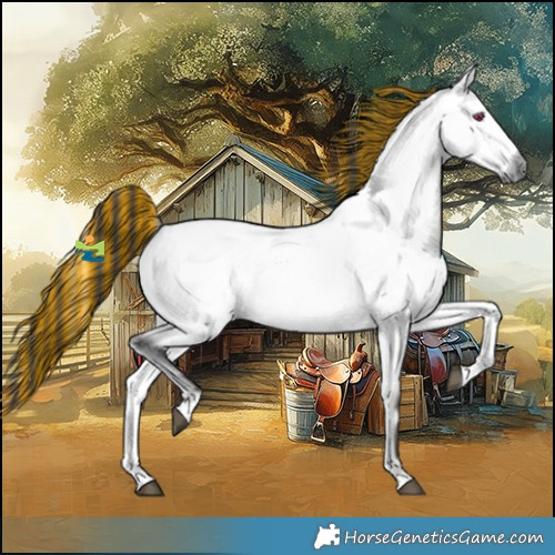 Horse Color:Platinum Painted Buckskin Chinchilla Onyx 
